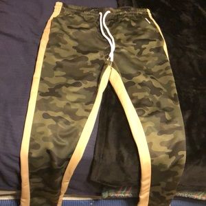 Camo tapered track pants